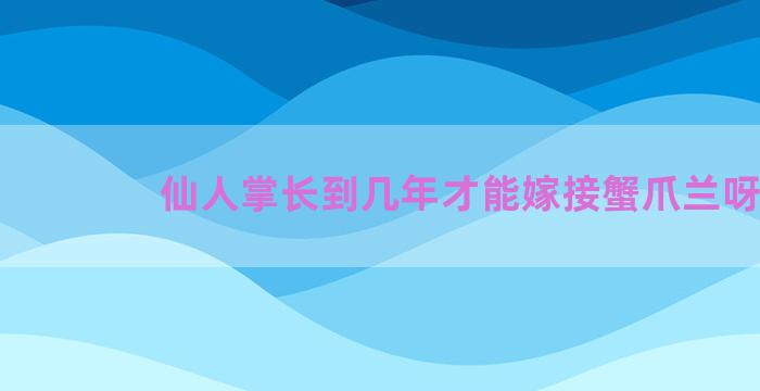 仙人掌长到几年才能嫁接蟹爪兰呀