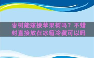 枣树能嫁接苹果树吗？不蜡封直接放在冰箱冷藏可以吗