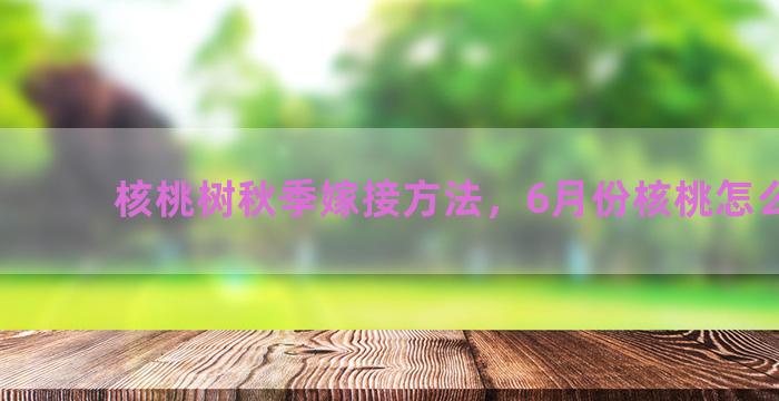 核桃树秋季嫁接方法，6月份核桃怎么嫁接