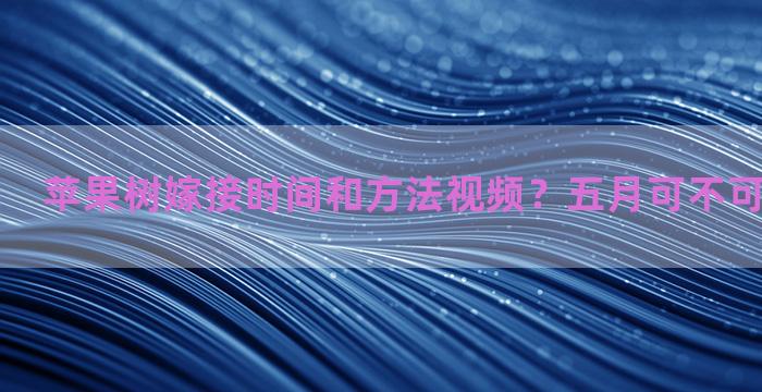 苹果树嫁接时间和方法视频？五月可不可以嫁接果苗